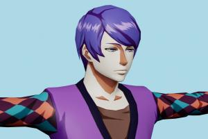 Shuu Tsukiyama Tokyo-Ghoul, female, woman, girl, people, human, xna, characters, rigged